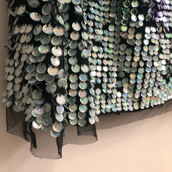 Adrianna Papell women’s sequined lace-up mini-dress. - Picture 2 of 5